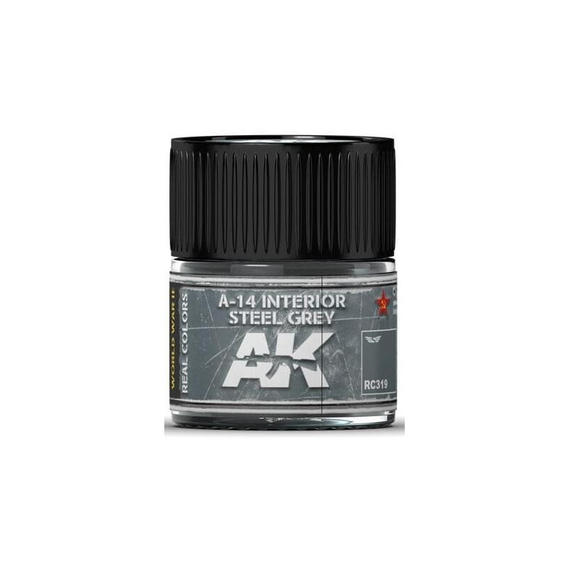 PINTURA REAL COLORS A-14 INTERIOR STEEL GREY (10 ml) - AK RC319