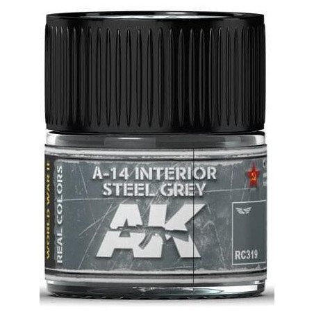 PINTURA REAL COLORS A-14 INTERIOR STEEL GREY (10 ml) - AK RC319