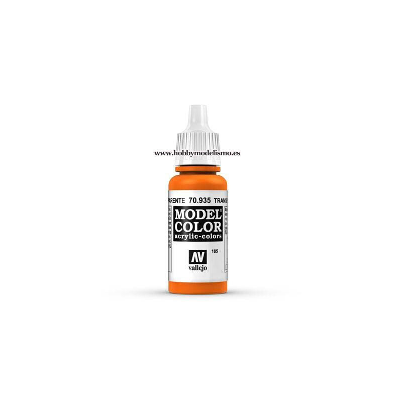 PINTURA ACRILICA NARANJA TRANSPARENTE (17 ml) Nº185   VALLEJO MODEL COLOR