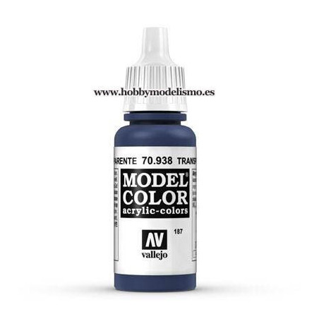 PINTURA ACRILICA AZUL TRANSPARENTE (17 ml) Nº187 VALLEJO MODEL COLOR