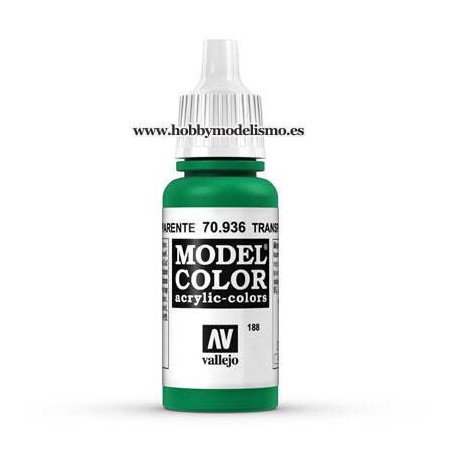 PINTURA ACRILICA VERDE TRANSPARENTE (17 ml) Nº188 VALLEJO MODEL COLOR