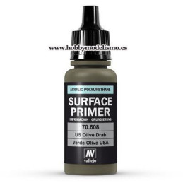 SURFACE PRIMER: VERDE OLIVA U.S.A. (17 ml)  IMPRIMACION ACRILICA VALLEJO