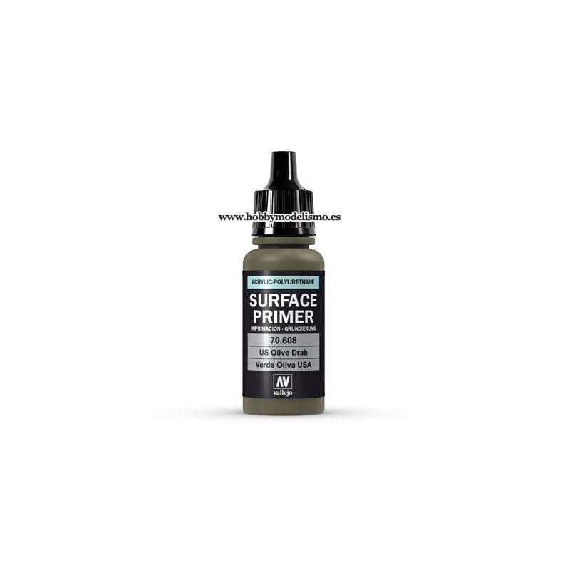 SURFACE PRIMER: VERDE OLIVA U.S.A. (17 ml)  IMPRIMACION ACRILICA VALLEJO