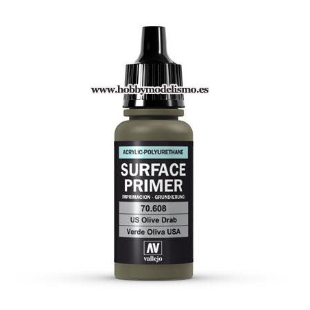 SURFACE PRIMER: VERDE OLIVA U.S.A. (17 ml)  IMPRIMACION ACRILICA VALLEJO