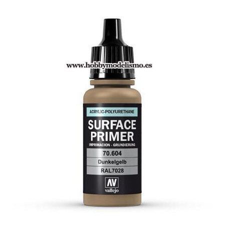 SURFACE PRIMER: DUNKELGELB RAL 7028 (17 ml) IMPRIMACION ACRILICA VALLEJO