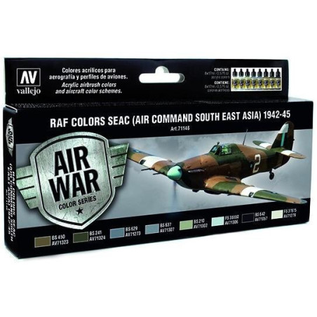 AIR WAR: R.A.F. COLORS SEAC (Air Command Souht East Asia) 1942 - 45 (8 colores)