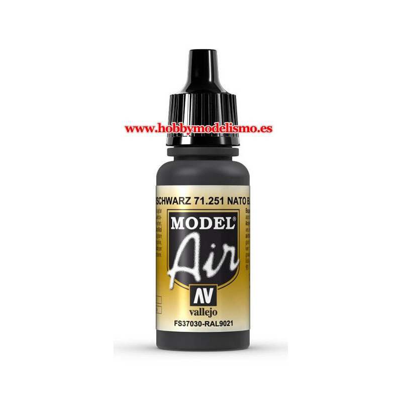 PINTURA ACRILICA NEGRO OTAN (17 ml)  model air - maquetasymas.es