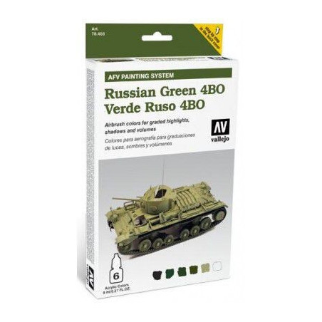 AFV PAINTING SYSTEM: VEHICULOS VERDE RUSO 4BO (6 botes - 8 ml)