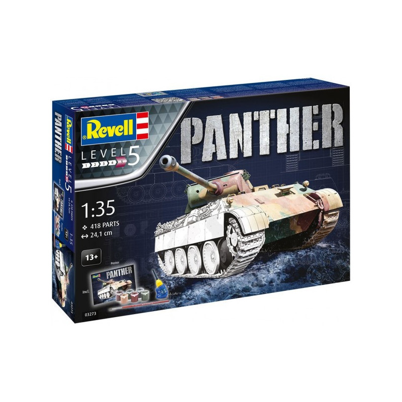 CARRO DE COMBATE SD.KFZ 171 PANTHER D Pegamento y pinturas -Escala 1/35- Revell 03273