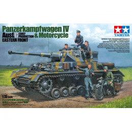 CARRO DE COMBATE Sd.Kfz. 161/1 PANZER IV Ausf. G y Motocicleta -Escala 1/35- Tamiya 25209