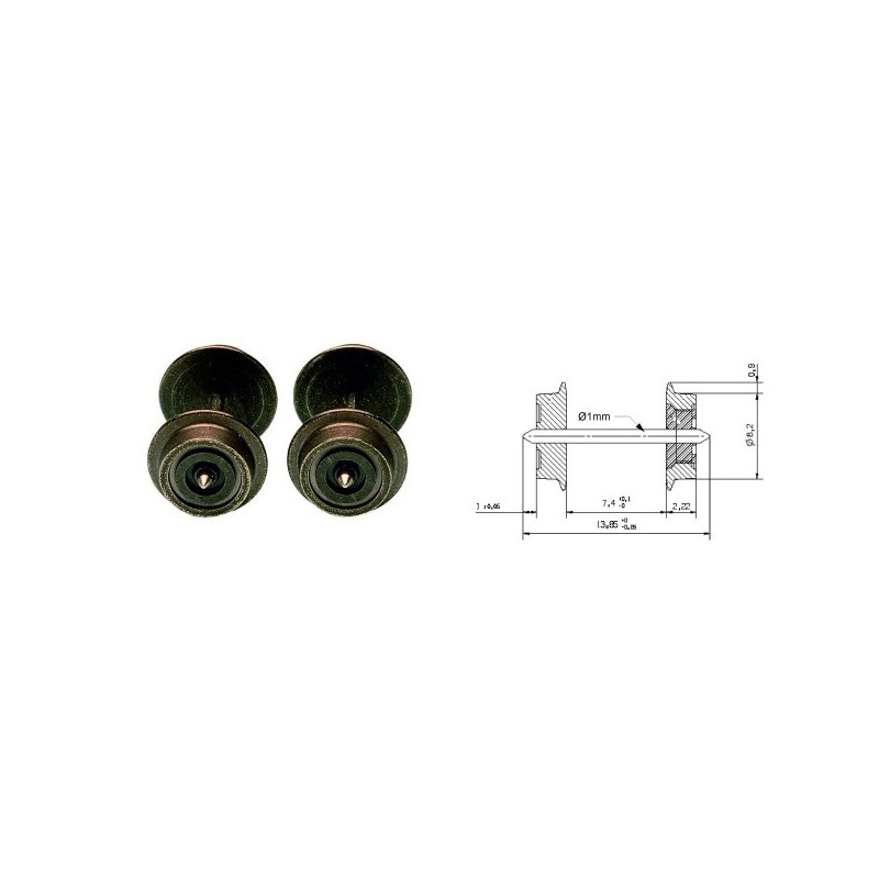 PAR EJES PARA VAGON ESCALA N - FLEISCHMANN 20023