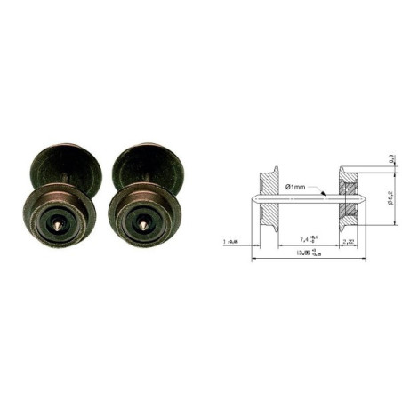 PAR EJES PARA VAGON ESCALA N - FLEISCHMANN 20023