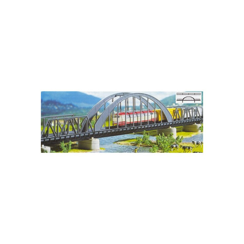 PUENTE TRES TRAMOS CON ARCO (400 x 32 x 84 mm) -Escala 1/160 / N- Faller 222583