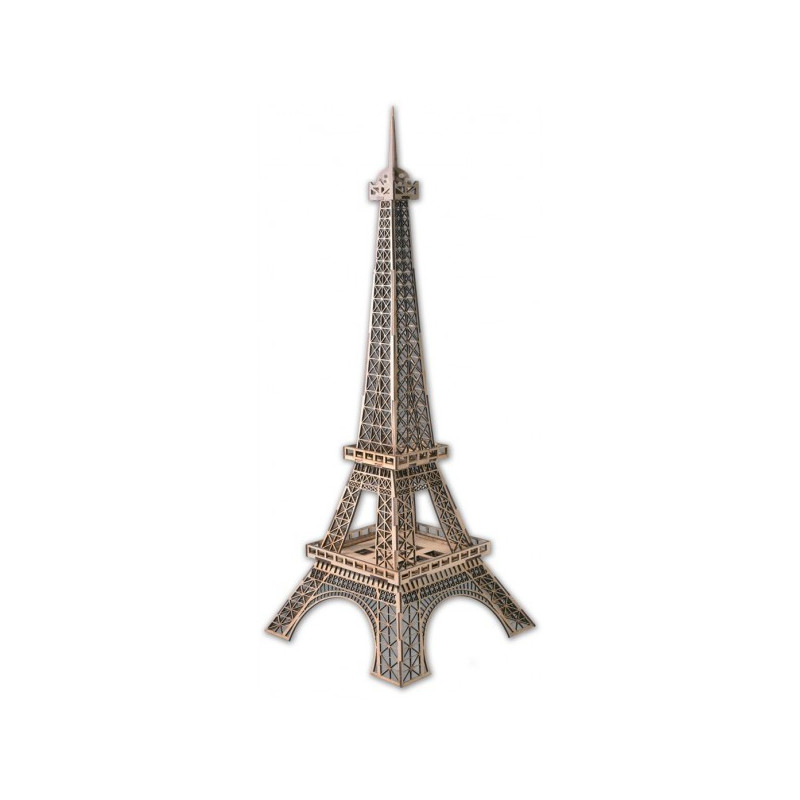 TORRE EIFFEL KIT DE MADERA PARA MONTAR 66x25x25 cms 30 PIEZAS KERANOVA 5501