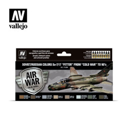 MODEL AIR SET: SOVIET-RUSSIAN AF SUKHOI SU-7/17 FITTER COLORS 8 BOTES 17ML - ACRILICOS VALLEJO 71604