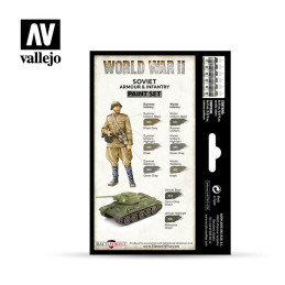 WORLD WAR II PAINT SET: SOVIET ARMOUR &38 INFANTRY 6 botes x 17 ml - Acrylicos Vallejo 70202