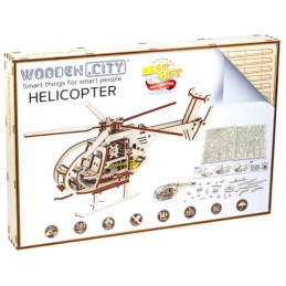 KIT MADERA MECHANICAL MODEL HELICOPTERO -69 piezas- Wooden City 344