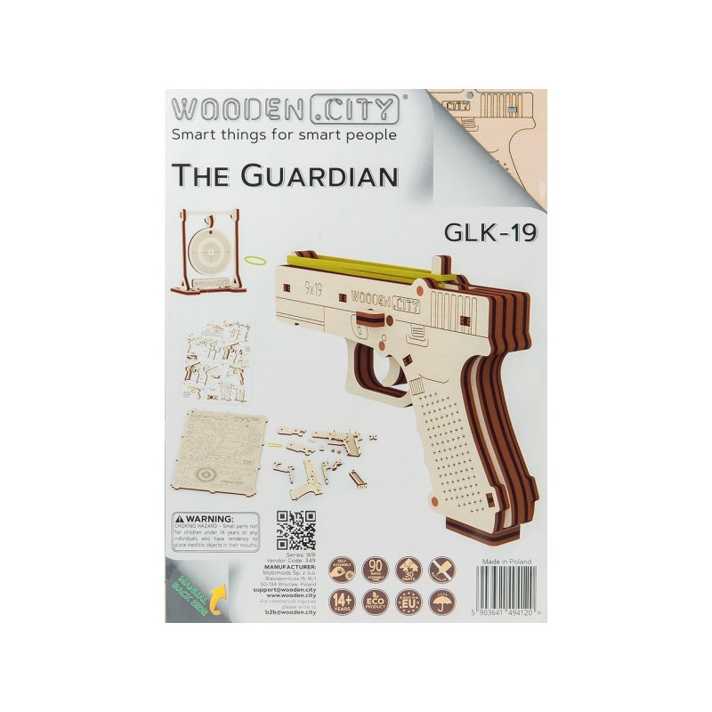 KIT MADERA SUPERFAST PISTOLA THE GUARDIAN GLK-19 -30 piezas- Wooden City WR-349