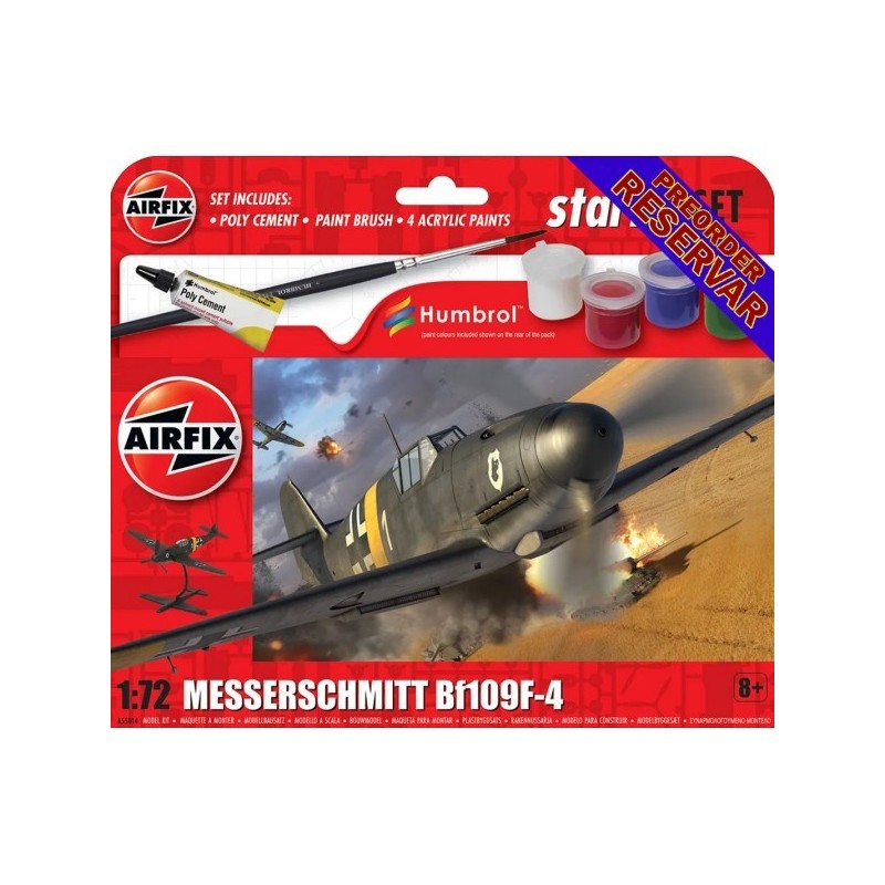 MESSERCHMITT Bf-109 F-4 Pegamento y pinturas -Escala 1/72- Airfix A55014