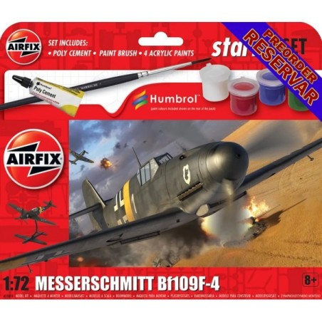 MESSERCHMITT Bf-109 F-4 Pegamento y pinturas -Escala 1/72- Airfix A55014