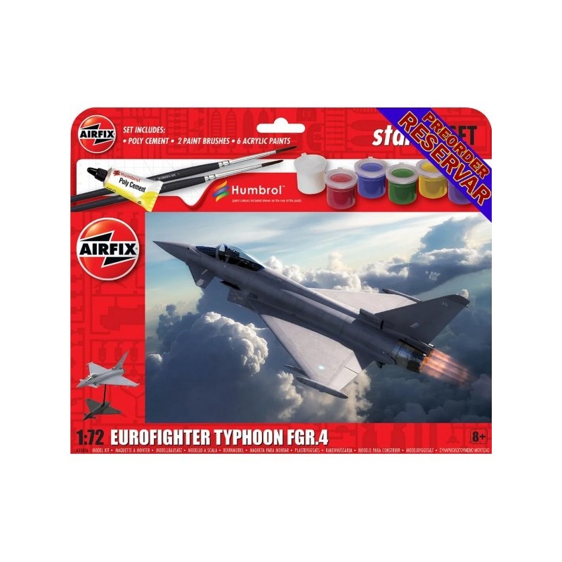 EUROFIGHTER EF-2000 TYPHOON FGR.4 Pegamento y pinturas -Escala 1/72- Airfix A55016