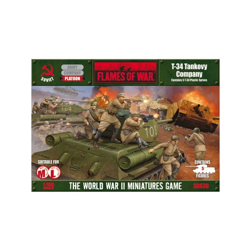 COMPAÑIA DE CARROS T-34 Flames of War SBX30