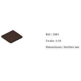 BALDOSA MARRON OSCURA (30 x 30 x 4 mm) 25 unidades -Escala 1/10- Domus 1081