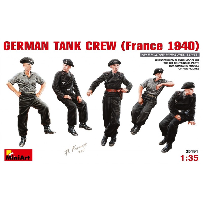 TRIPULANTES DE CARRO ALEMANES Francia 1940 escala 1/35 miniart 35191