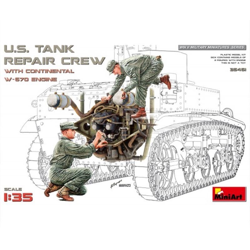 CARRISTAS U.S. ARMY & MOTOR CONTINENTAL W-670 -Escala 1/35- MiniArt 35461