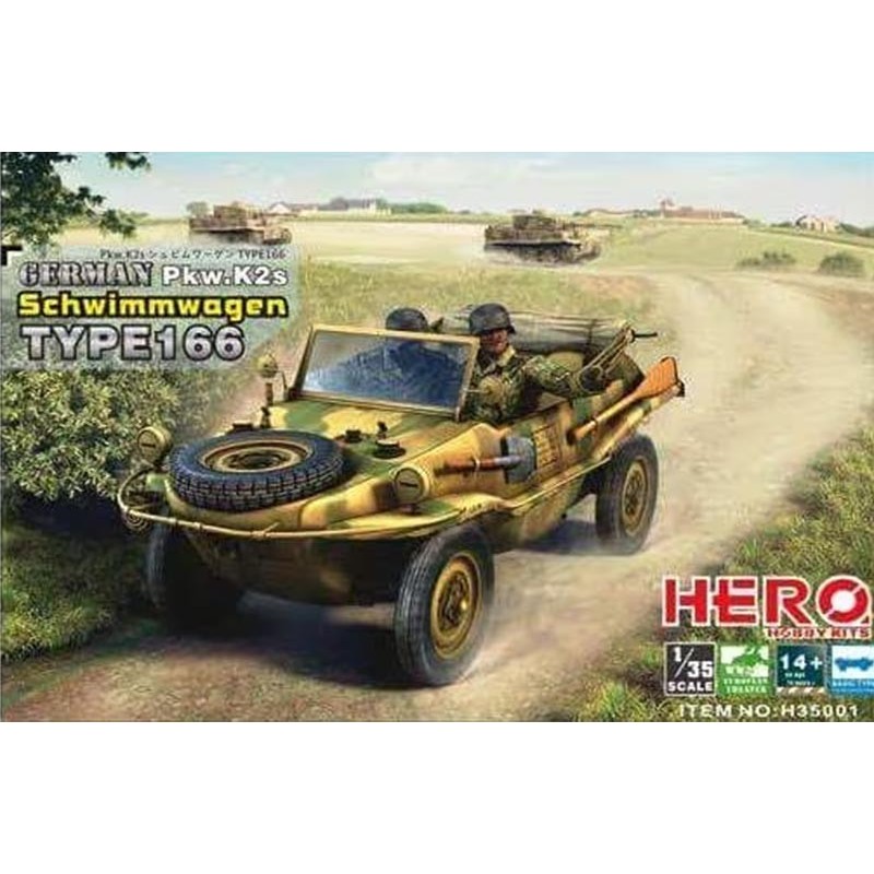 VEHICULO TODOTERRENO Pkw.K2s Type 166 Schwimmwagen -Escala 1/35- HeroHobby H35001