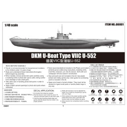 SUBMARINO TYPE VIIC U-552 -Escala 1/48 - Trumpeter 06801