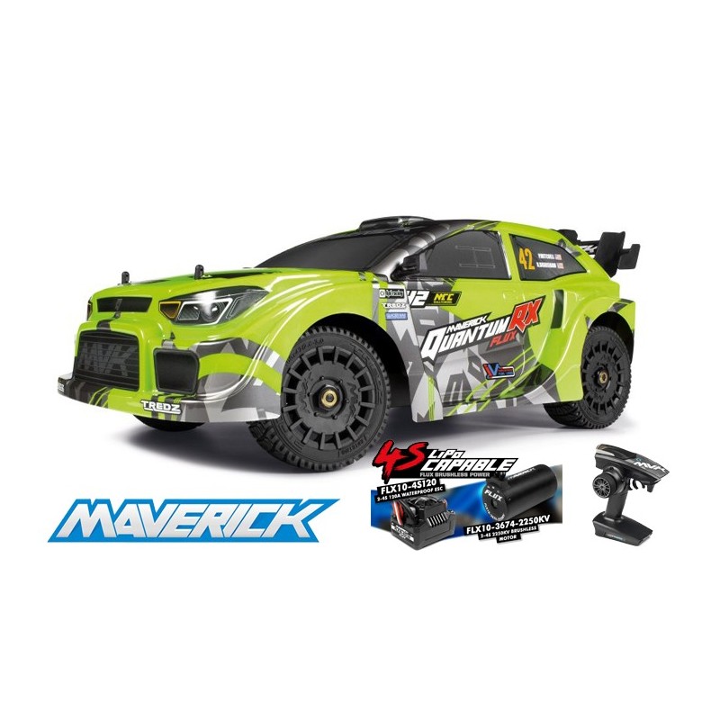 COCHE QUANTUMRX RALLY FLUX 4S 1/8 VERDE FLUORESCENTE MV150360