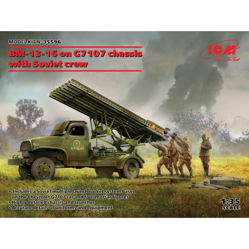 CAMION CHEVROLET G7107 & LANZA COHETES BM-13-16 + DOTACION -Escala 1/35- ICM 35596