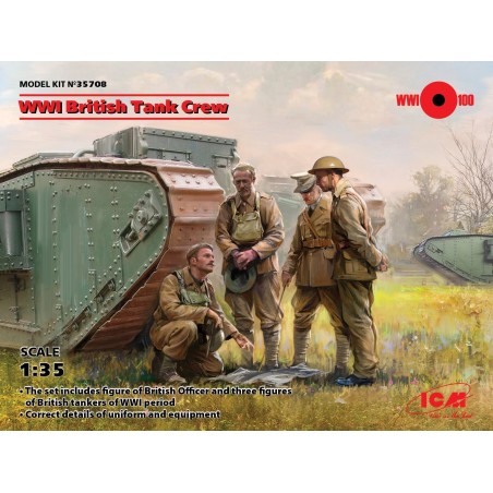 TRIPULACION DE CARROS BRITANICAS 1 Guerra Mundial -Escala 1/35- ICM 35708
