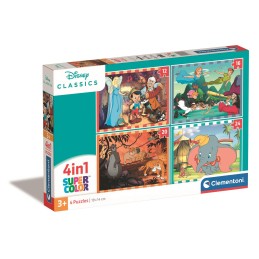 PUZZLE 4 en 1 CLASICOS DISNEY - CLEMENTONI 21523