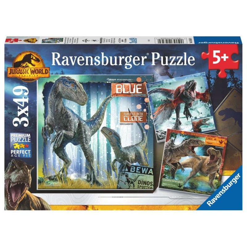 PUZZLE 3 X 49 PZS JURASSIC DOMINION RAVENSBURGER 05656