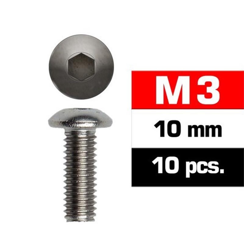 TORNILLO CABEZA SEMIESFERICA ALLEN M3 x 10 mm 10 unidades