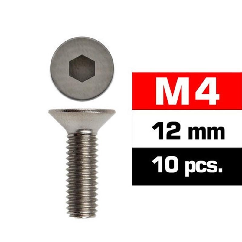 TORNILLO CABEZA AVELLANADA ALLEN M4 x 12 mm 10 unidades