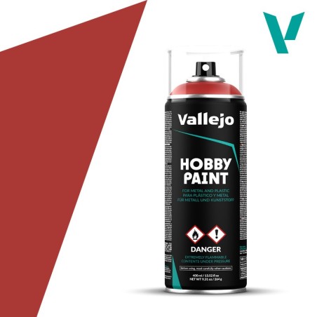 SPRAY HOBBY PAINT ROJO ESCARLATA 400ml ACRILICOS VALLEJO 28016