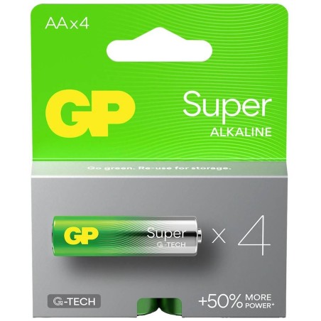 PACK PILA ALCALINA 1,5 V 4 unidades LR6 SUPER G-TECH - GP