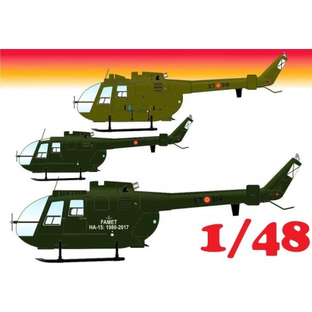 CALCAS MBB BO-105 C-CB FAMET (España) -Escala 1/48- Series Españolas 5048