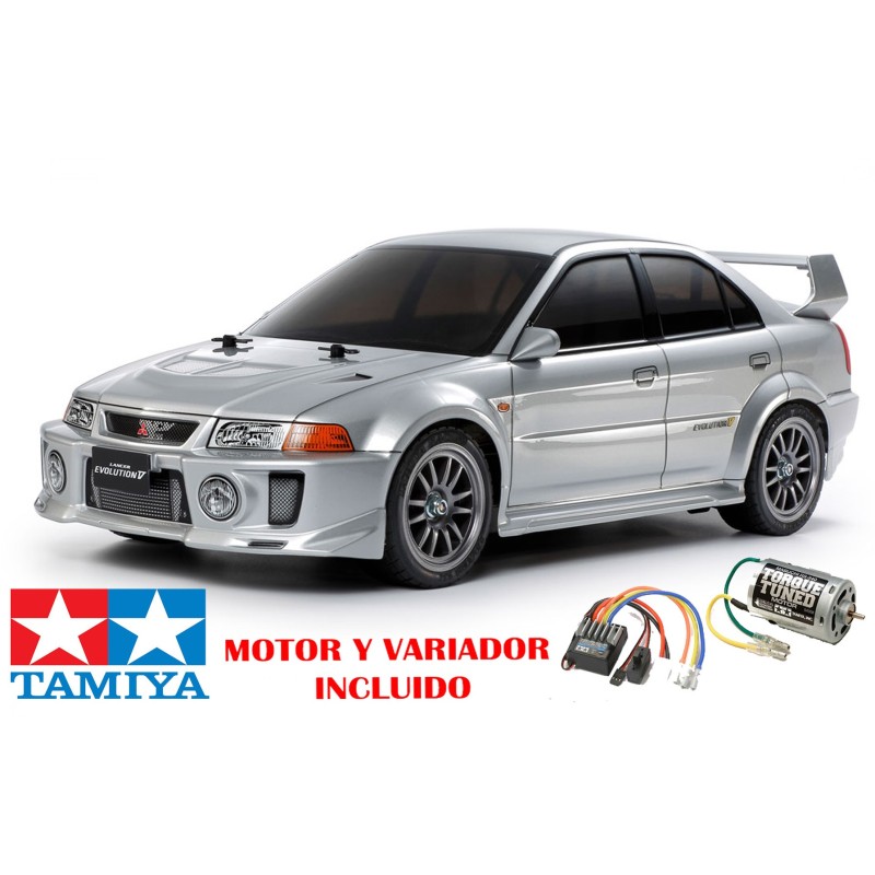 COCHE RC KIT Mitsubishi Lancer Evo V TT-02 1/10 TAMIYA 58713