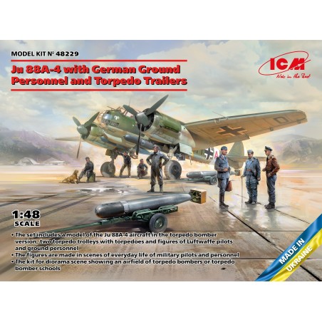 JUNKERS JU-88 A4 (Personal de tierra y Torpedo) Escala 1/48- ICM 48229