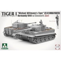 CARRO DE COMBATE SD.KFZ.181 Ausf. E TIGER I (Late) "Michael Wittmann" & ZIMMERIT -Escala 1/35- Takom 2201