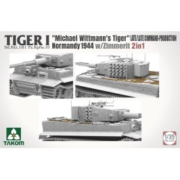 CARRO DE COMBATE SD.KFZ.181 Ausf. E TIGER I (Late) "Michael Wittmann" & ZIMMERIT -Escala 1/35- Takom 2201