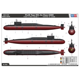 SUBMARINO Type 094 Jin Class SSBN -Escala 1/700- Hobby Boss 87024