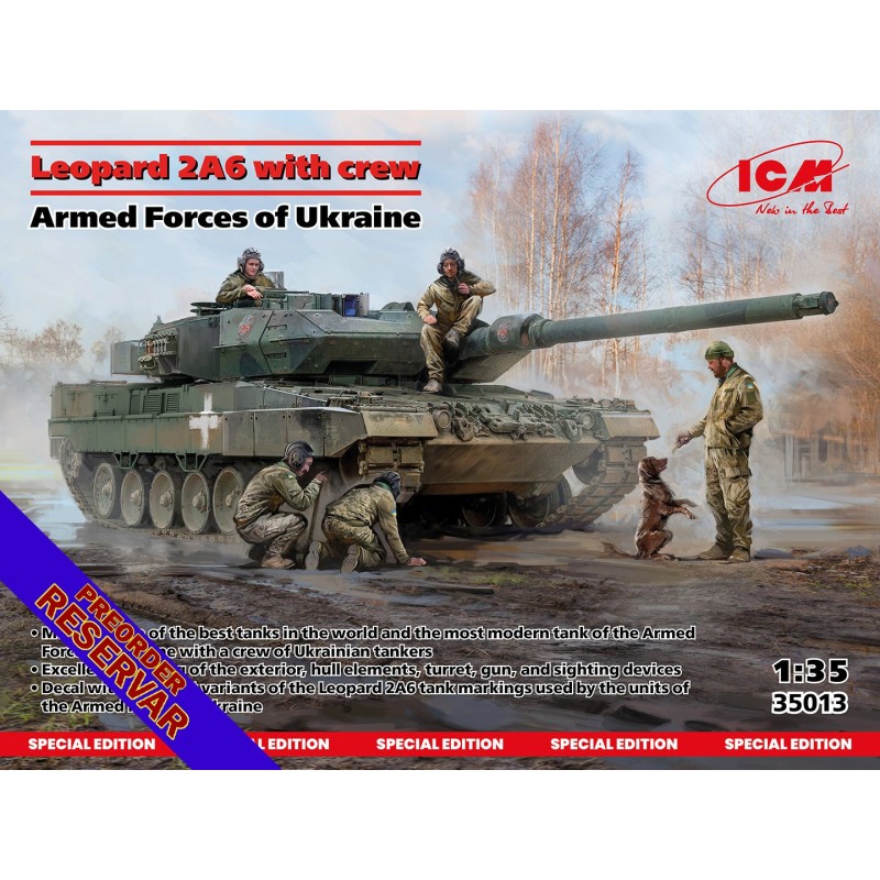 CARRO DE COMBATE LEOPARD 2 A6 & TRIPULACION UKRANIANA -Escala 1/35- ICM 35013