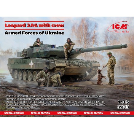 CARRO DE COMBATE LEOPARD 2 A6 & TRIPULACION UKRANIANA -Escala 1/35- ICM 35013