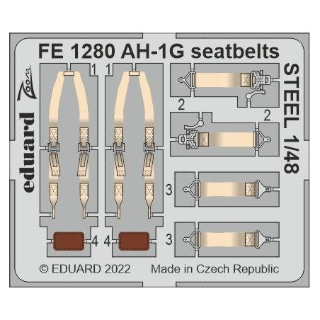 CINTURONES SEGURIDAD AH-1G -Escala 1/48- Eduard FE1280