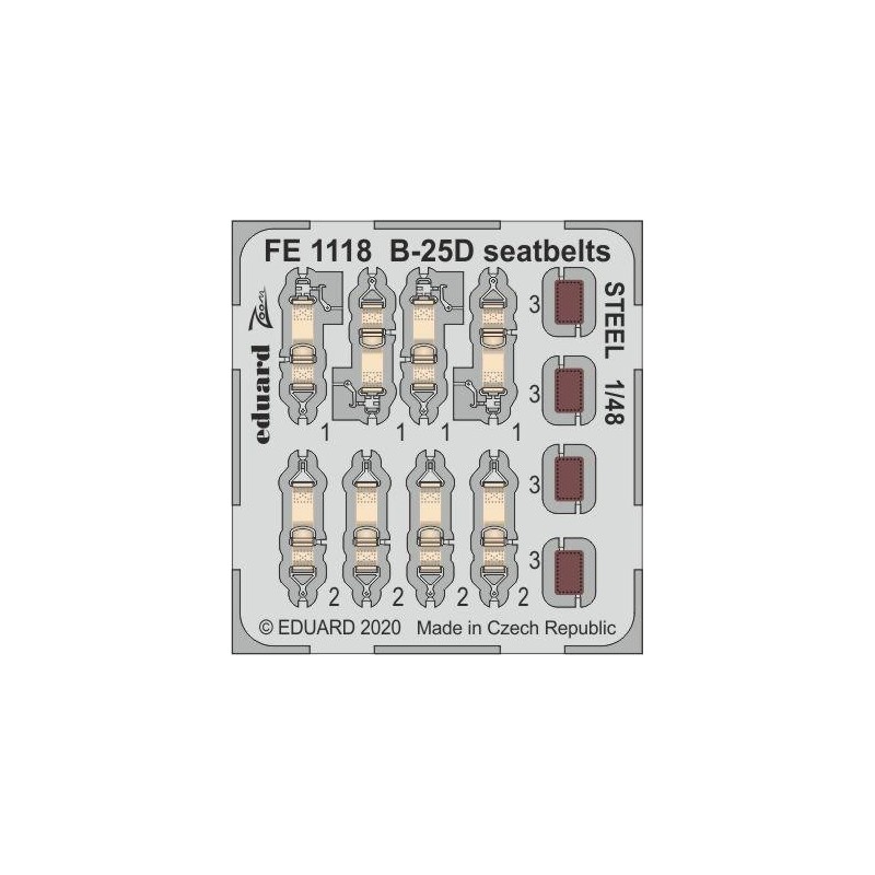FOTOGRABADO CINTURONES B-25 D MITCHELL -Escala 1/48- Eduard FE1118